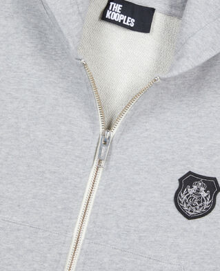 The Kooples WOMEN LIGHT GREY MELANGE grey blazon hoodie