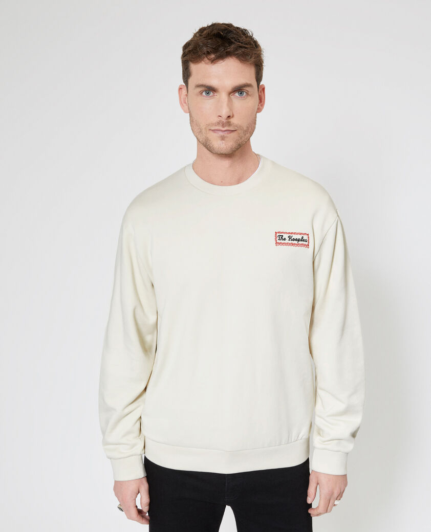 The Kooples H LIGHT BEIGE sweatshirt with beige via prony screen print