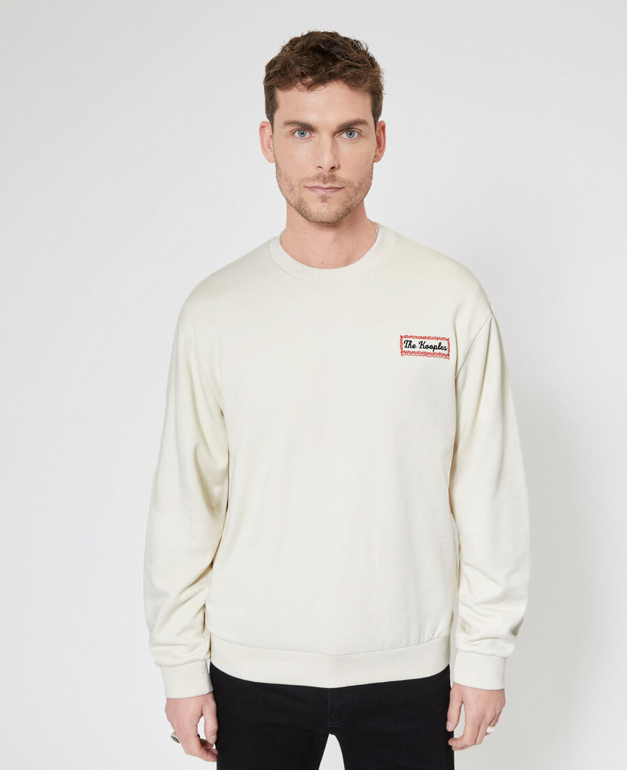 The Kooples H LIGHT BEIGE sweatshirt with beige via prony screen print