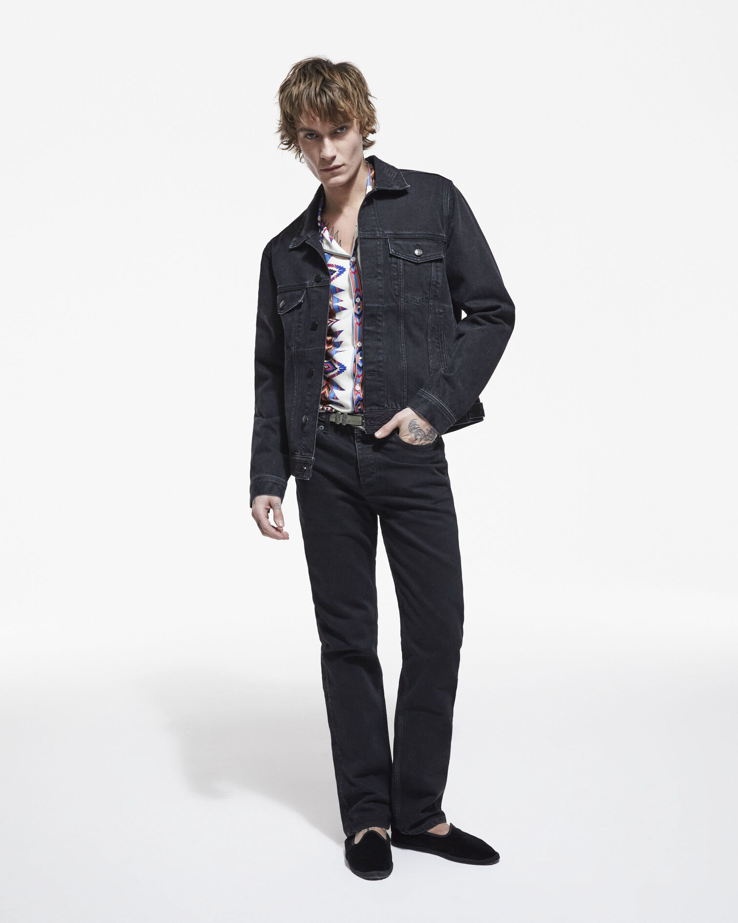 Black denim jacket, BLACK WASHED, hi-res image number null