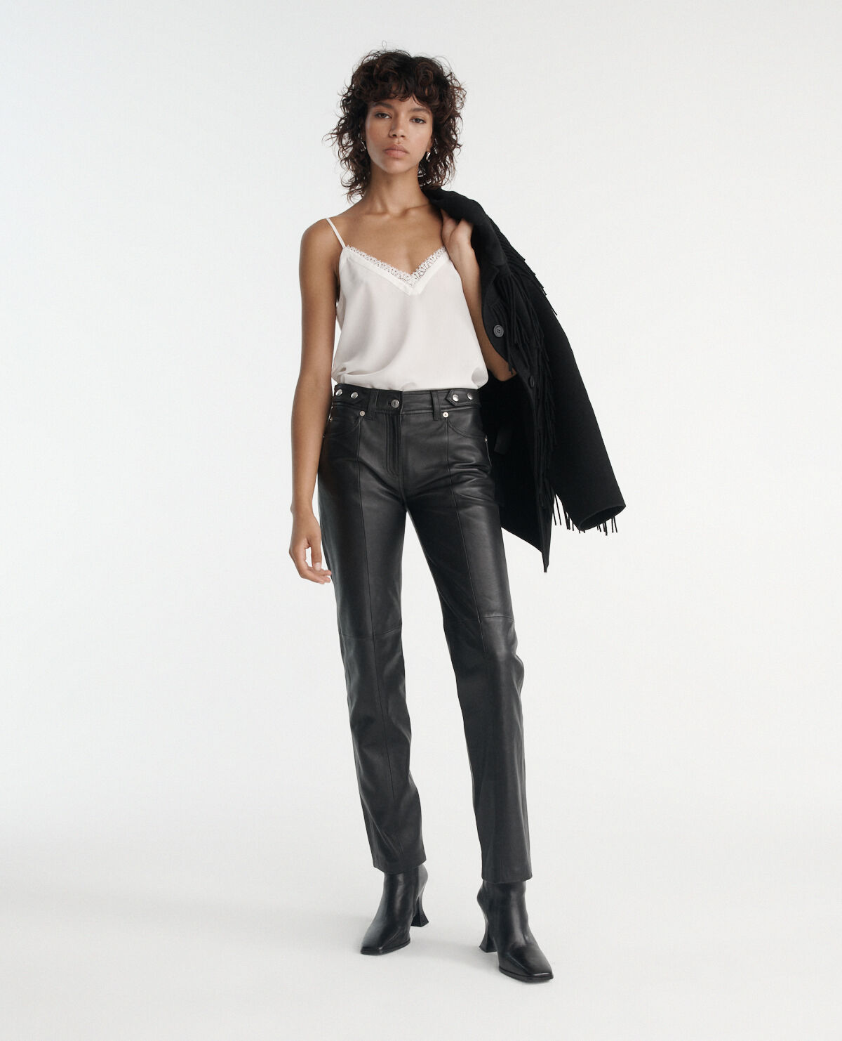 Pantalon cuir online the kooples