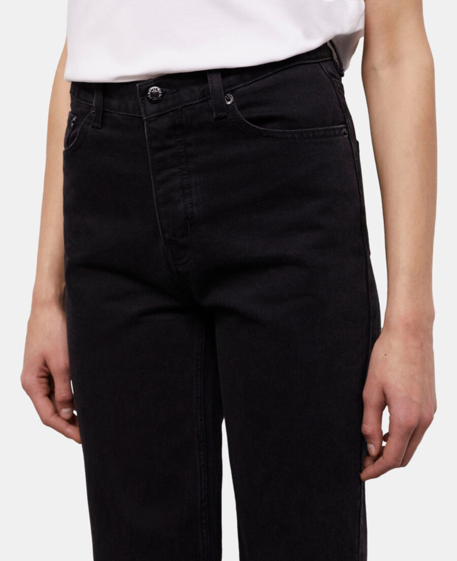 The Kooples FEMME BLACK WASHED jean droit noir