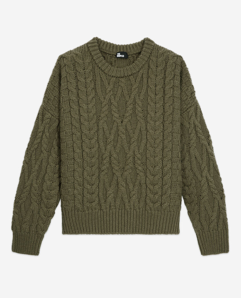 The Kooples WOMEN KAKI khaki wool sweater