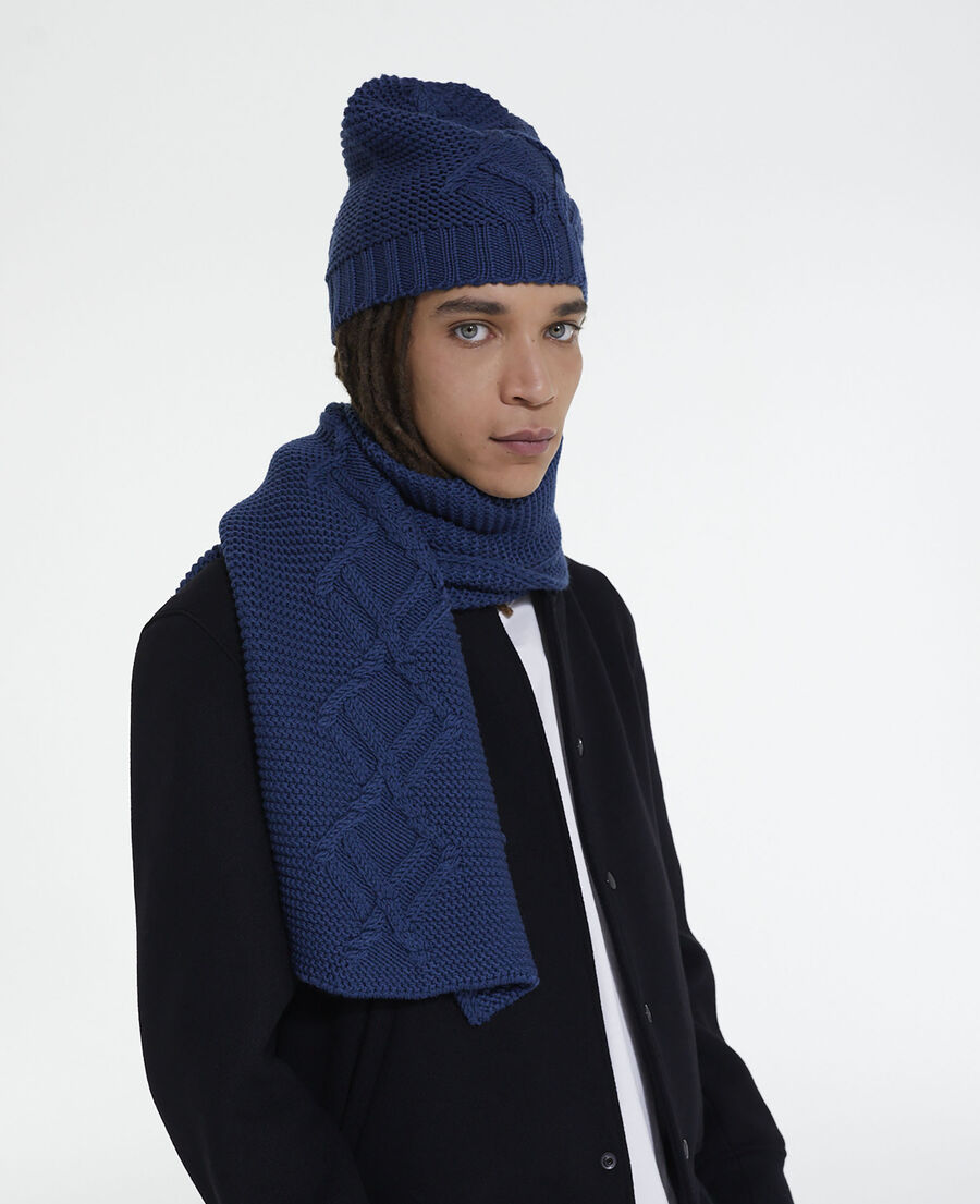 blue wool scarf