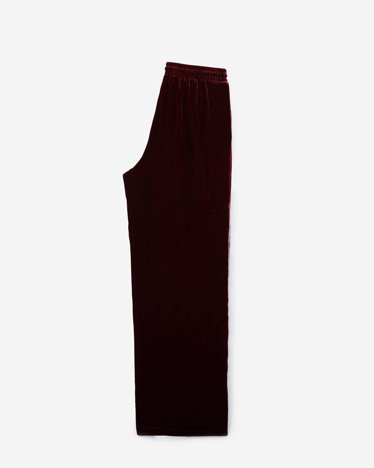 The Kooples WOMEN BURGUNDY burgundy velvet trousers with satin bands