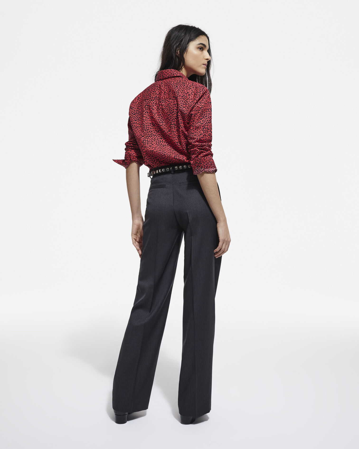 Red leopard print shirt, RED / BLACK, hi-res image number null