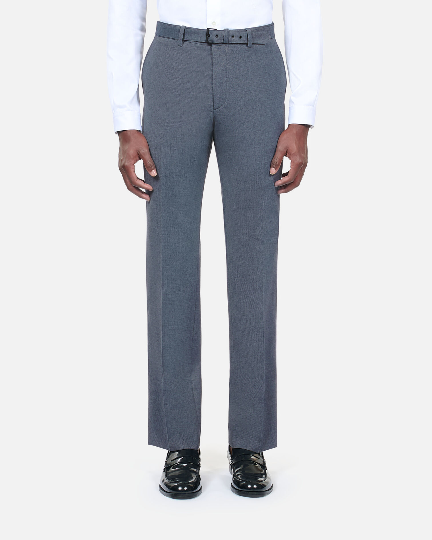 Blue wool suit trousers, BLUE, hi-res image number null
