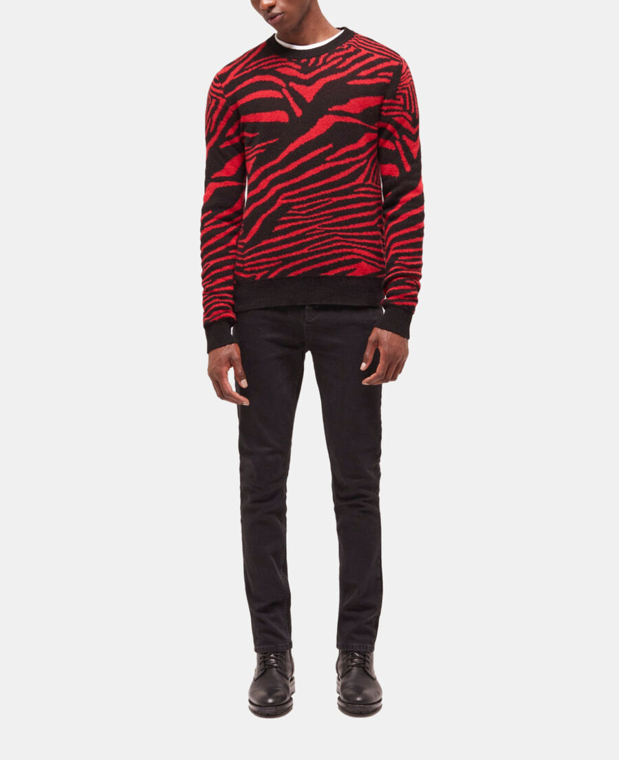 pull en laine imprimé rouge