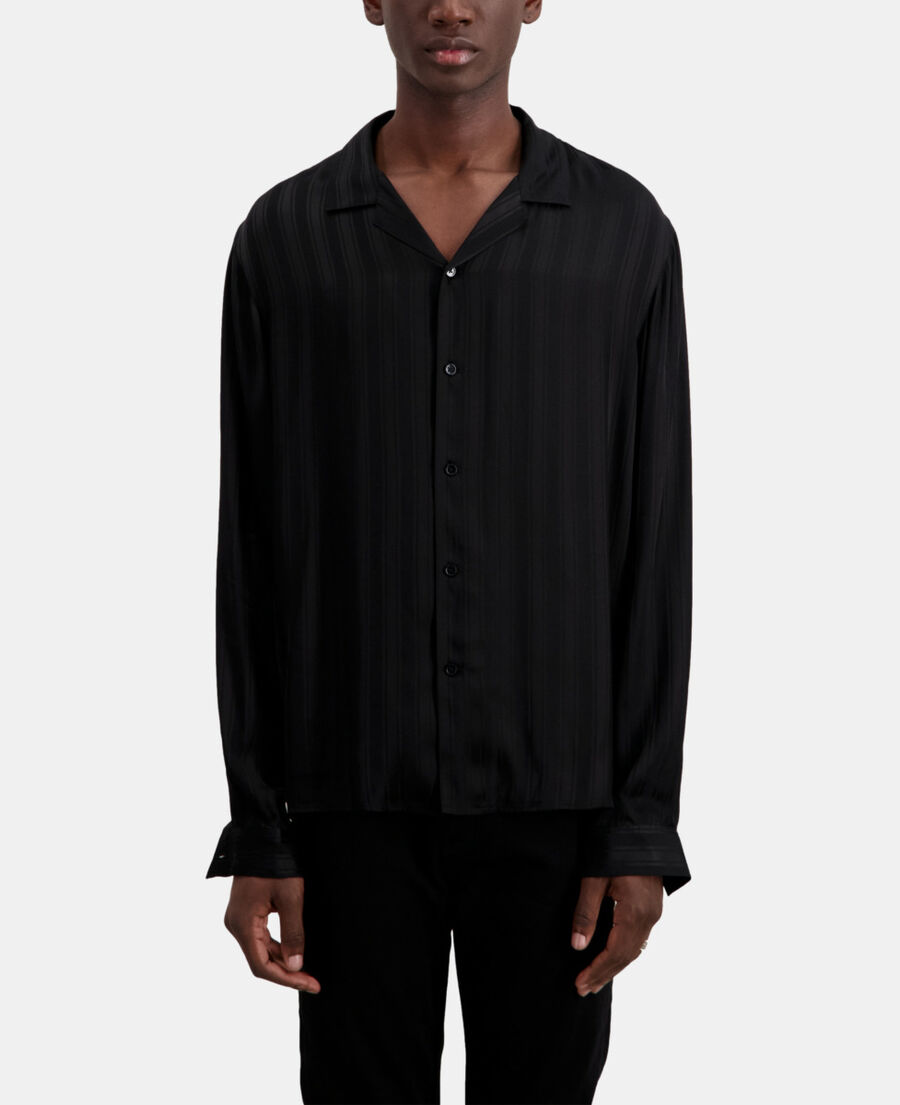 The Kooples H BLACK black striped jacquard shirt