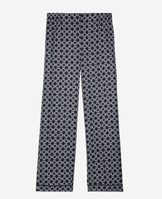 The Kooples WOMEN BLACK WHITE printed trousers