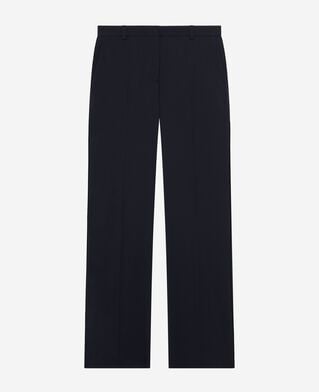 The Kooples WOMEN NAVY straight navy wool pants