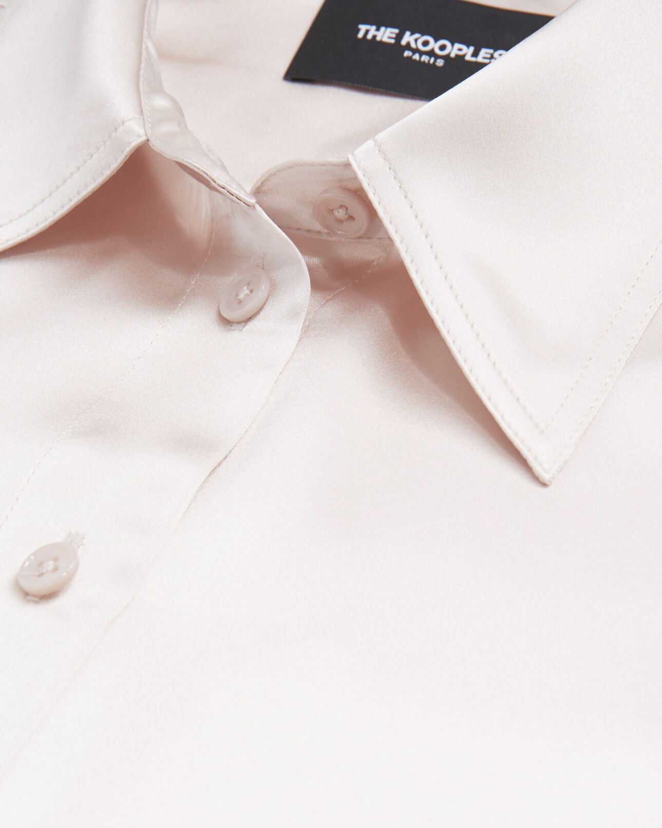 The Kooples WOMEN LIGHT PINK pale pink silk shirt with wide cuffs