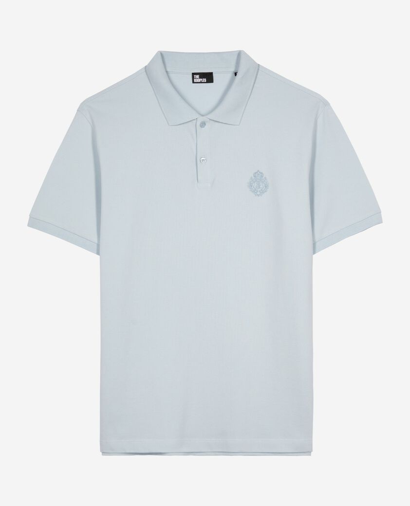 The Kooples HOMME BABY BLUE polo en piqué col classique bleu clair