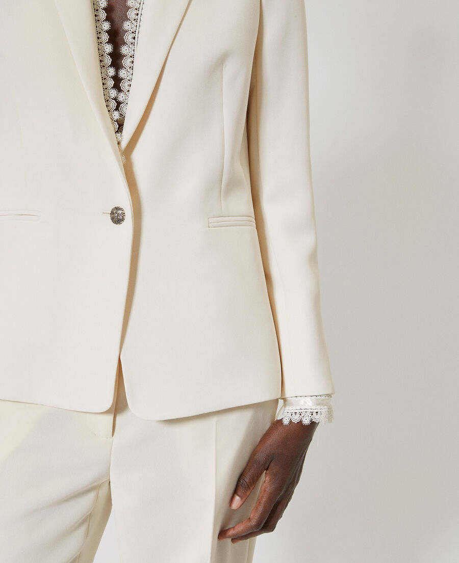 The Kooples F OFF WHITE suit jacket with ecru lace band