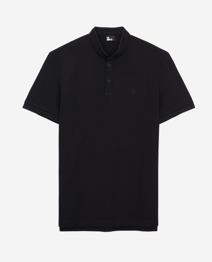 The Kooples MEN BLACK black cotton polo t-shirt