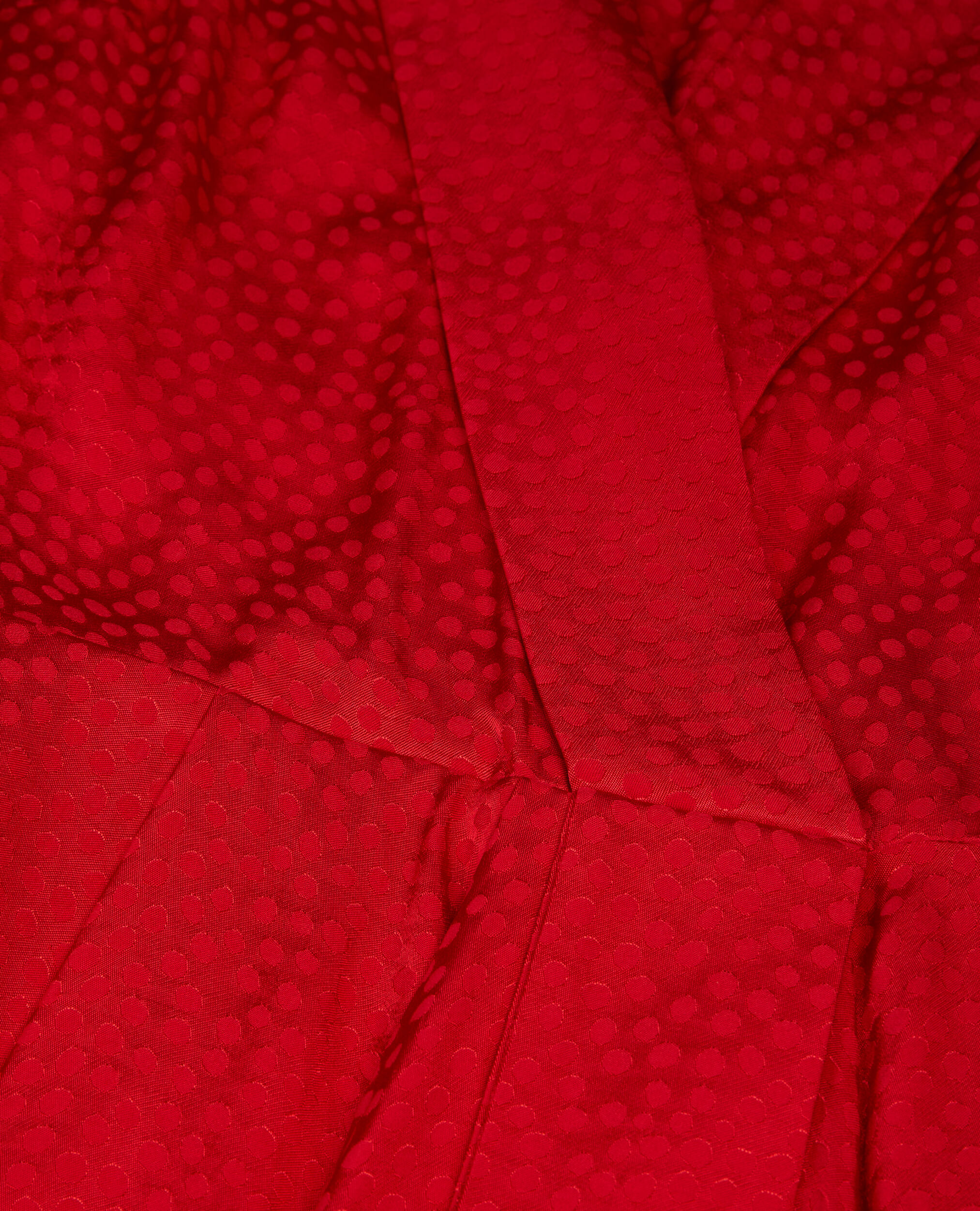 Short red jacquard polka dot dress, ORIENTAL RED, hi-res image number null