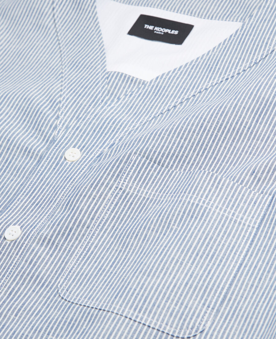 camisa algodón azul cielo manga corta
