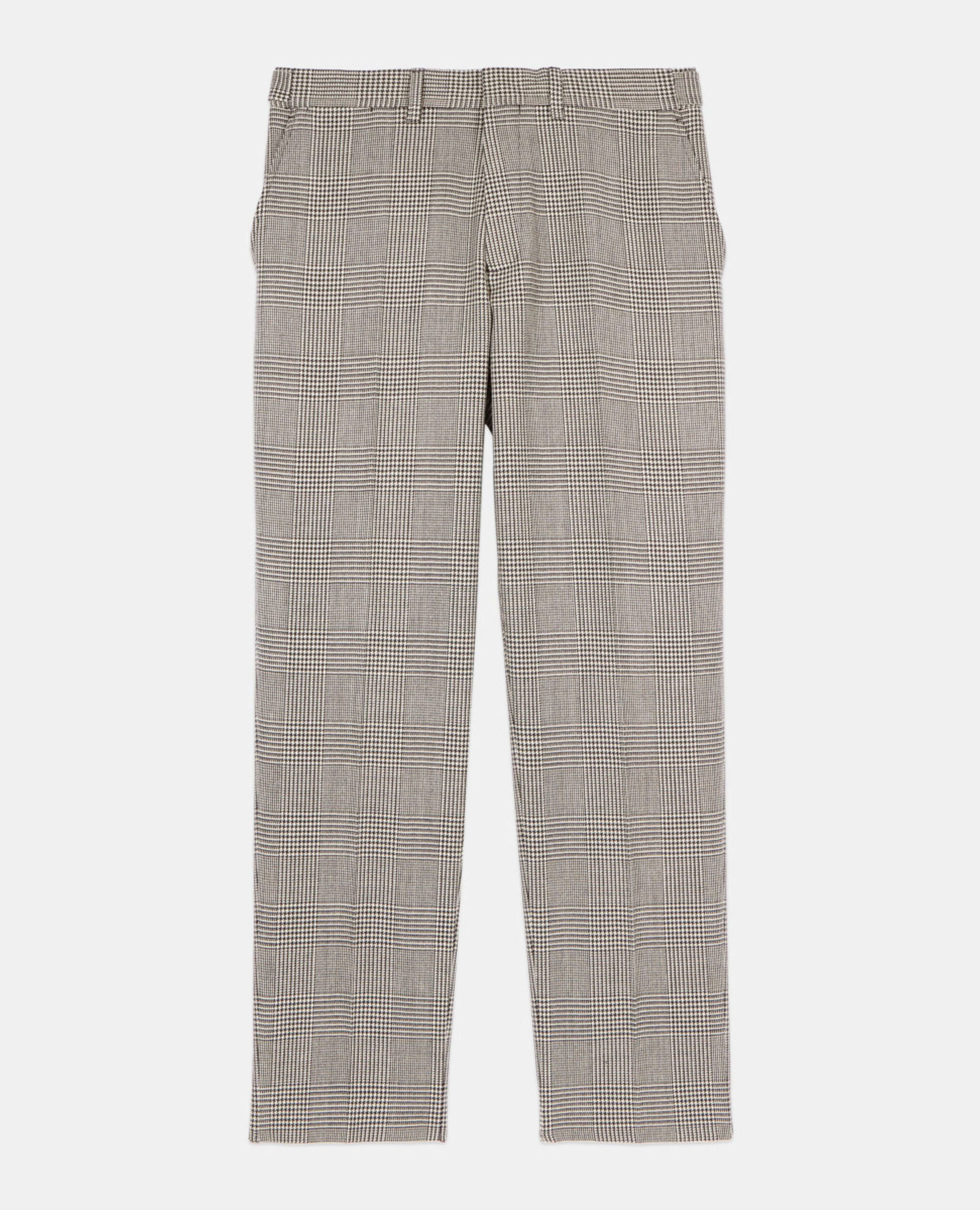 Pantalon de costume en laine pied de poule noir et blanc, BLACK WHITE, hi-res image number null