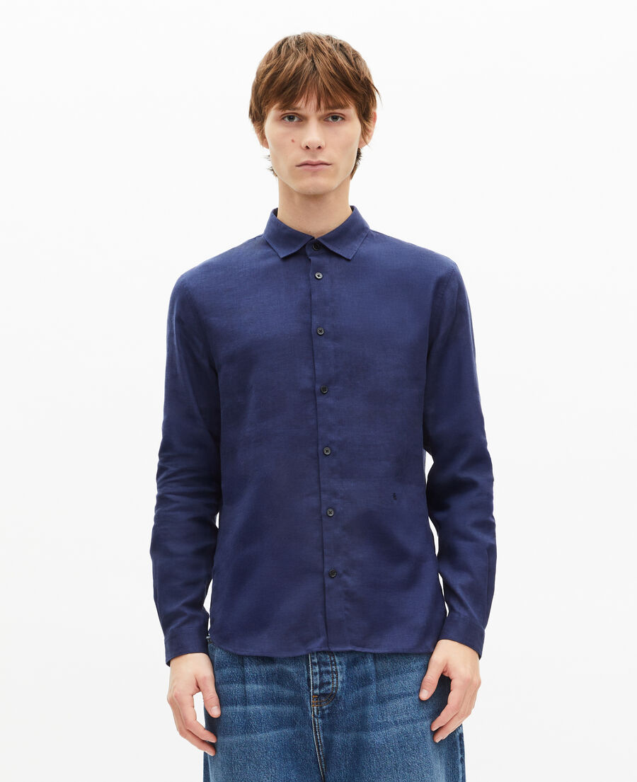 The Kooples HOMME NAVY chemise en lin marine