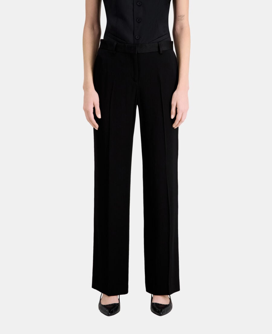 The Kooples WOMEN BLACK black crepe suit trousers