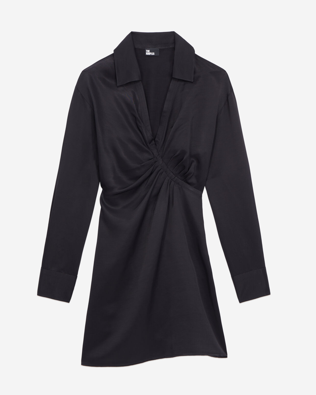 The Kooples WOMEN BLACK short black dress with draping