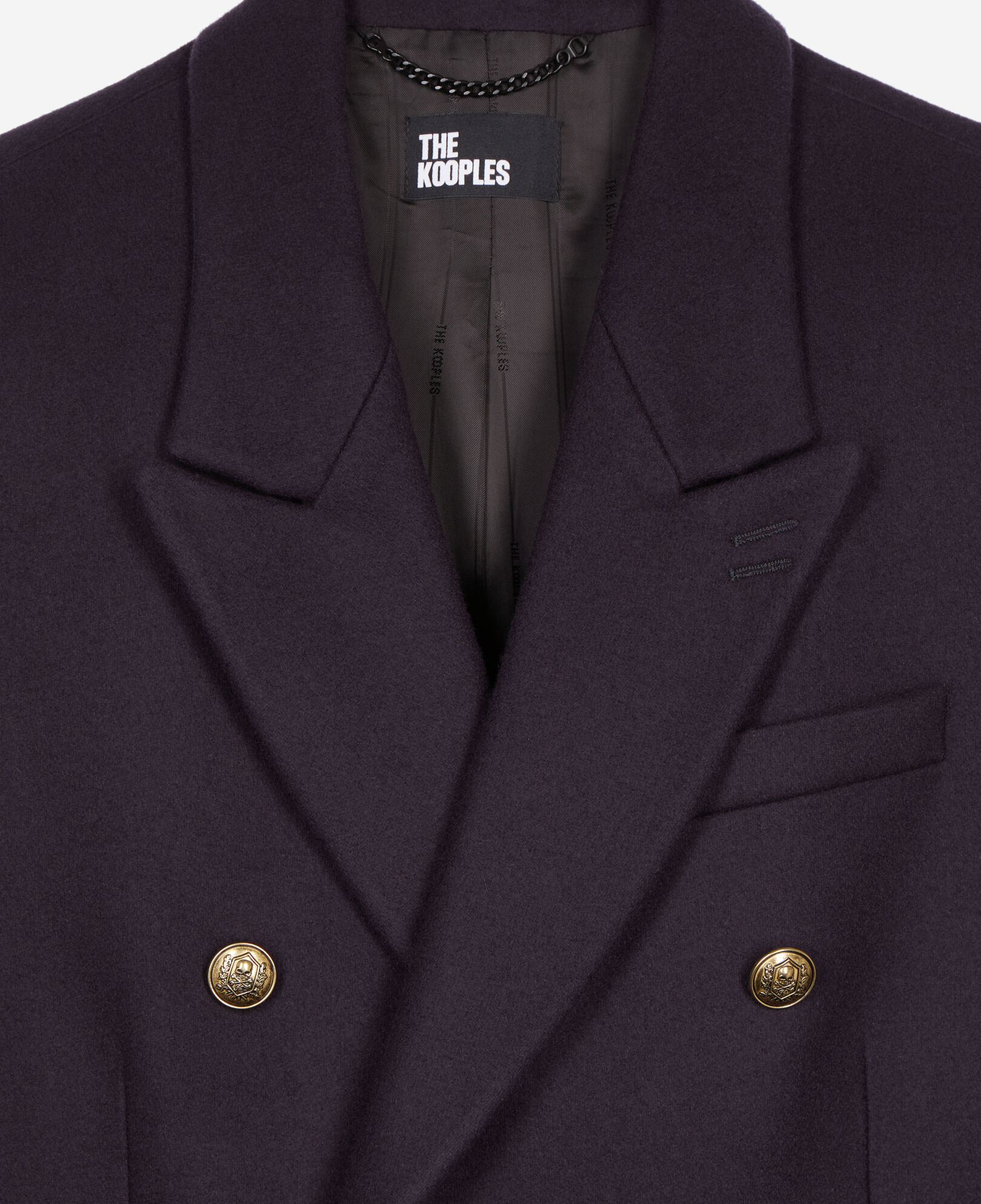 The Kooples HOMME NAVY manteau long en laine mélangée bleu marine