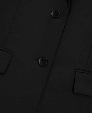 The Kooples DAMEN BLACK kostümjacke aus wolle, tailliert geschnitten, schwarz