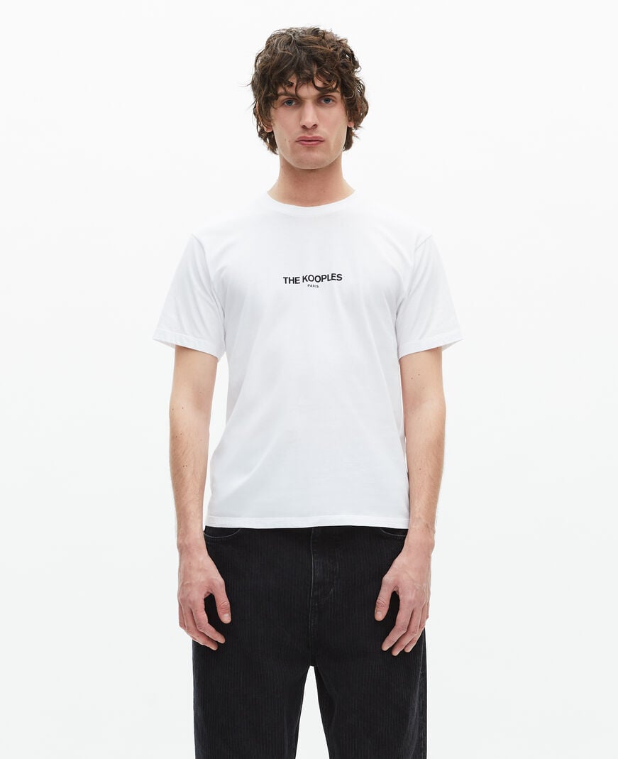 The Kooples HOMME WHITE t-shirt avec logo blanc