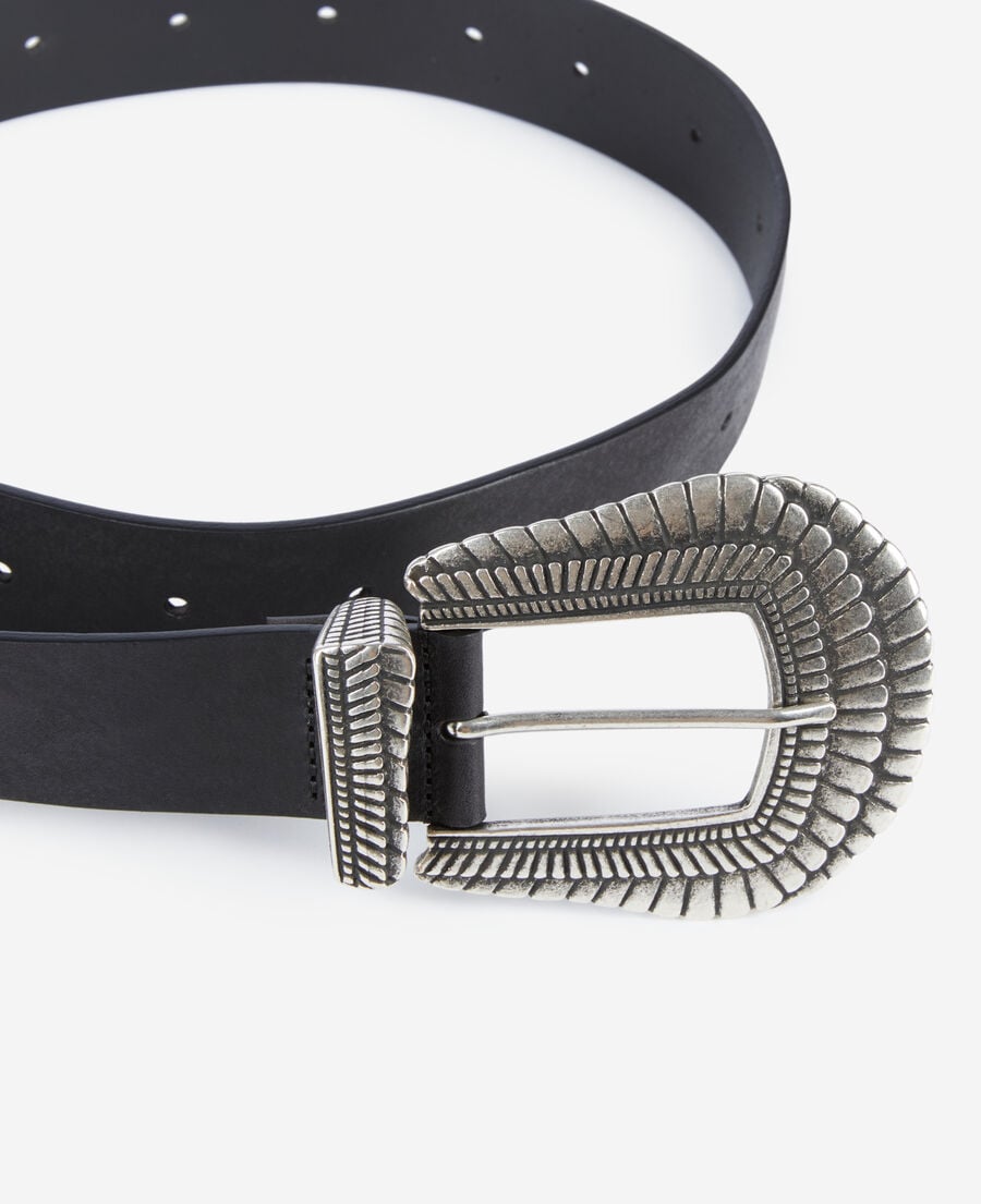 The Kooples FEMME BLACK ceinture en cuir noir