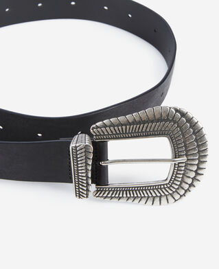 The Kooples FEMME BLACK ceinture en cuir noir
