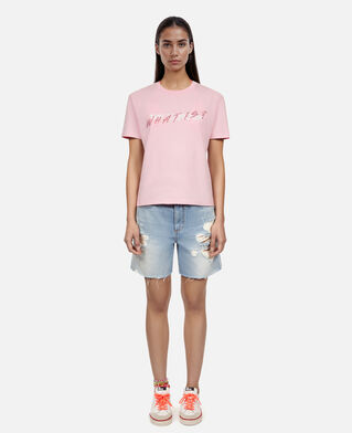 The Kooples WOMEN POWDER PINK pink what is t-shirt with rhinestones