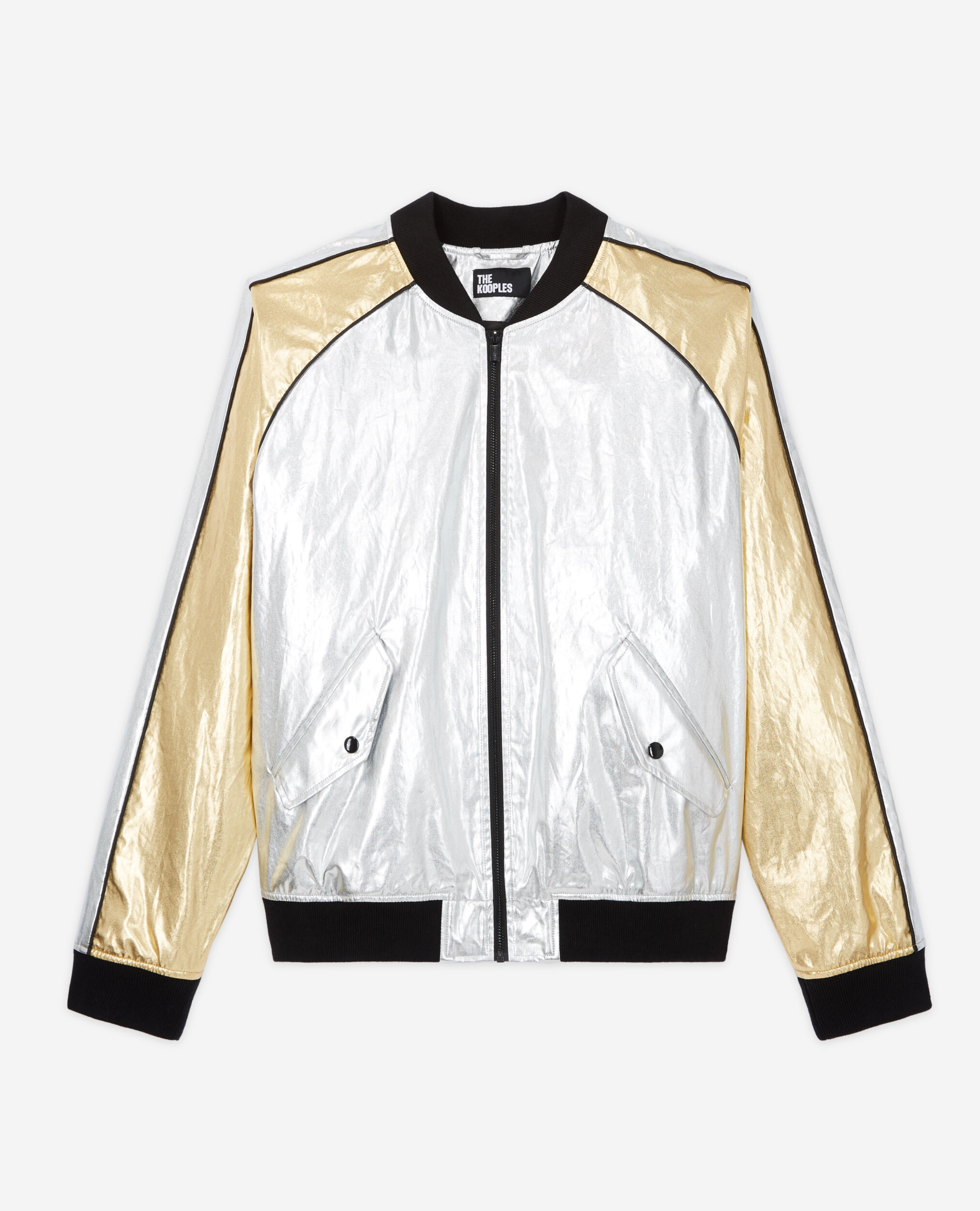 Zweifarbige Bomberjacke, SILVER / GOLD, hi-res image number null