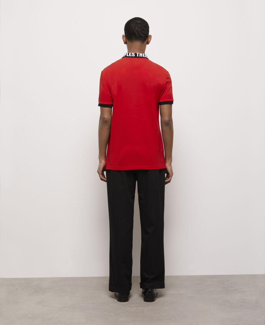 red logo polo shirt