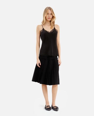The Kooples WOMEN BLACK black silk camisole