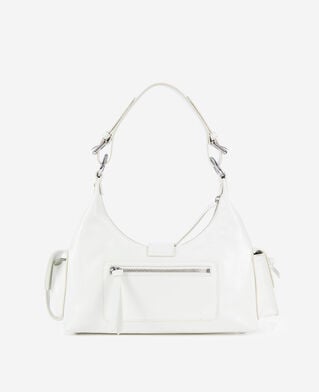 The Kooples DAMEN WHITE weiße amelia tasche aus leder mit vintage-behandlung
