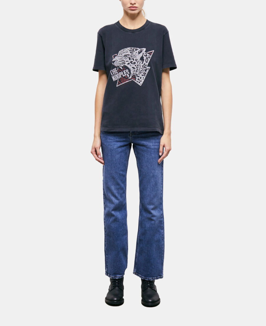 leopard screen print t-shirt