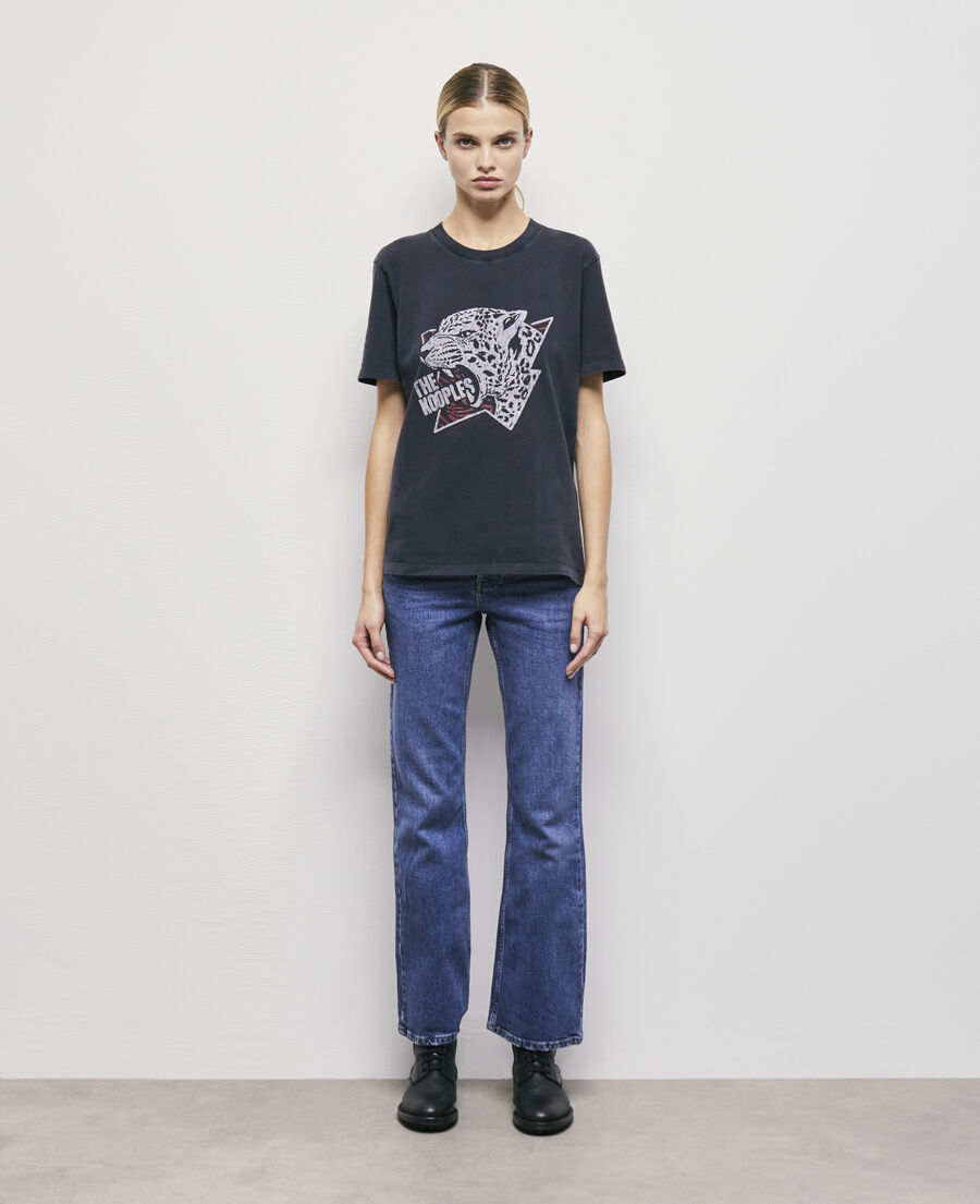 women's leopard screen print t-shirt
