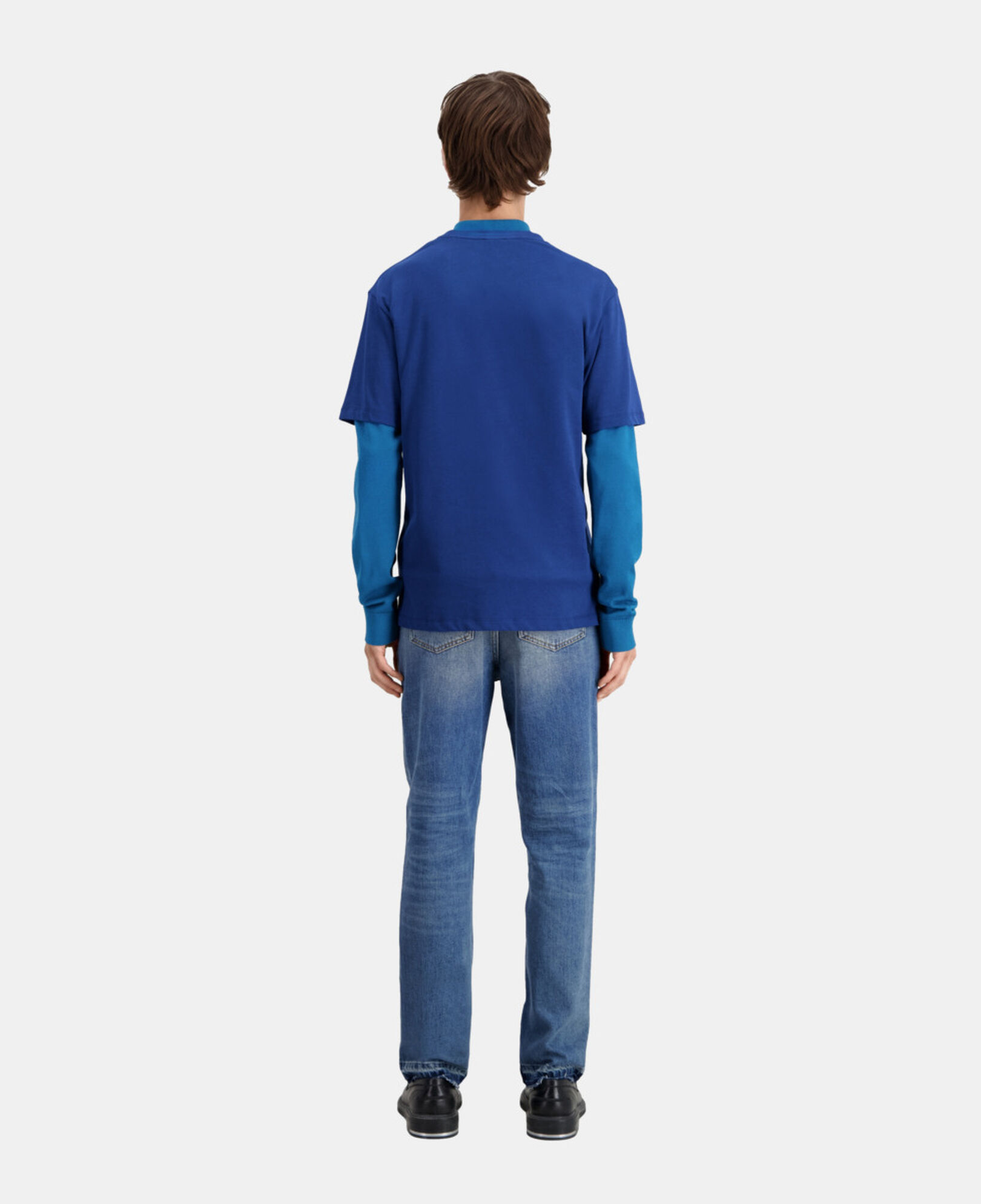 The Kooples MEN ROYAL BLUE - DARK NAVY men's bright blue logo t-shirt