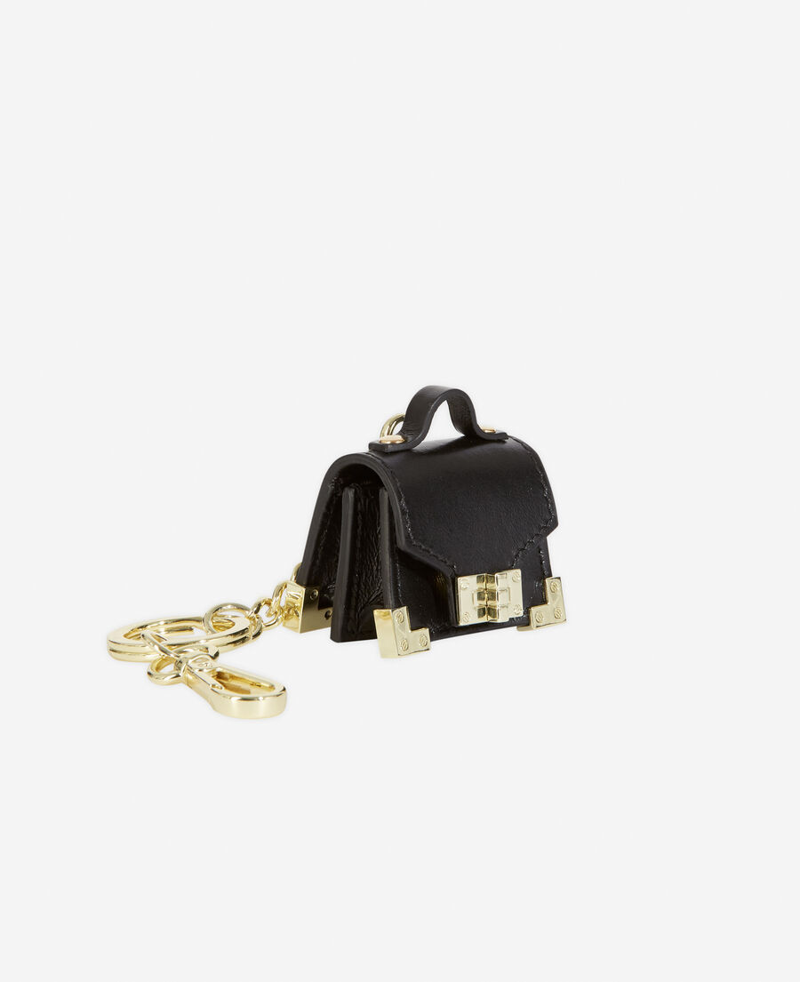 gold keyring with mini black bag