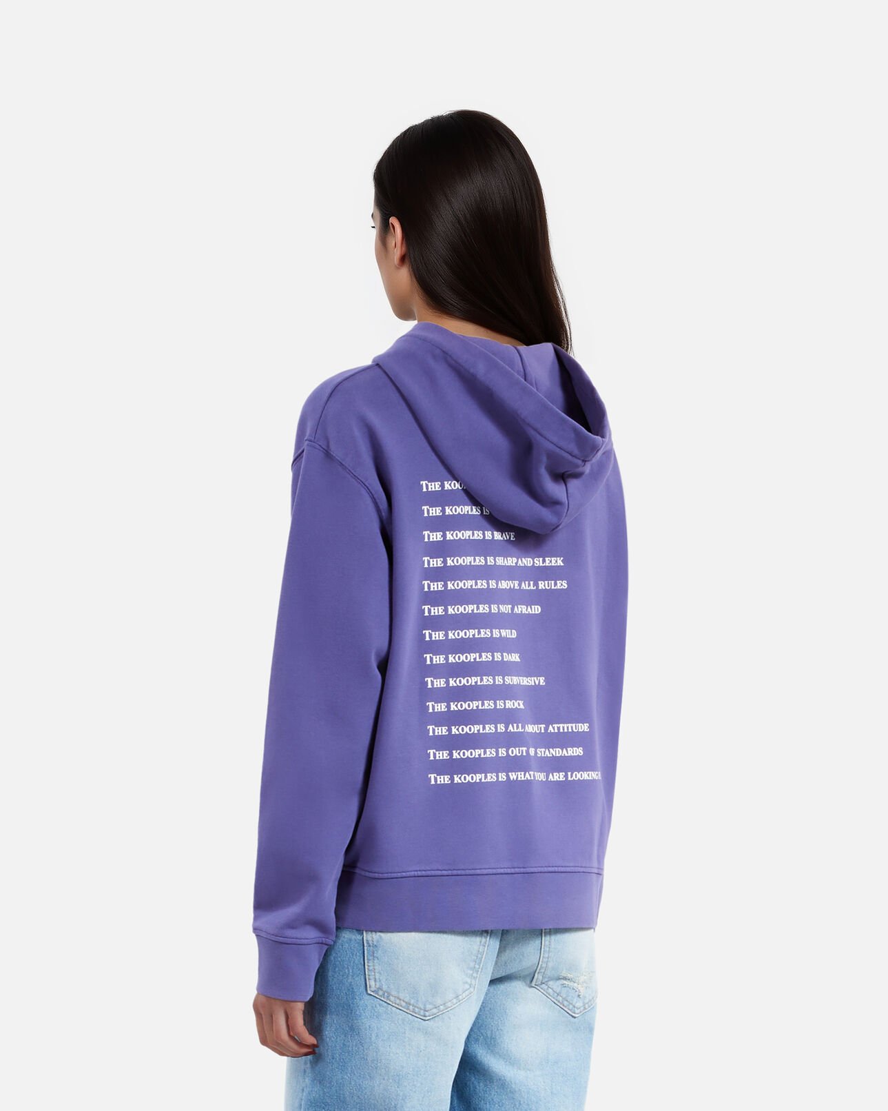 The Kooples WOMEN BLUE ATLANTIQUE what is purple hooded sweatshirt