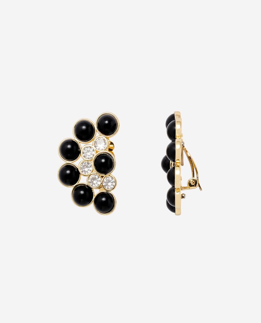 The Kooples FEMME GOLD boucles d'oreilles dorée et noire