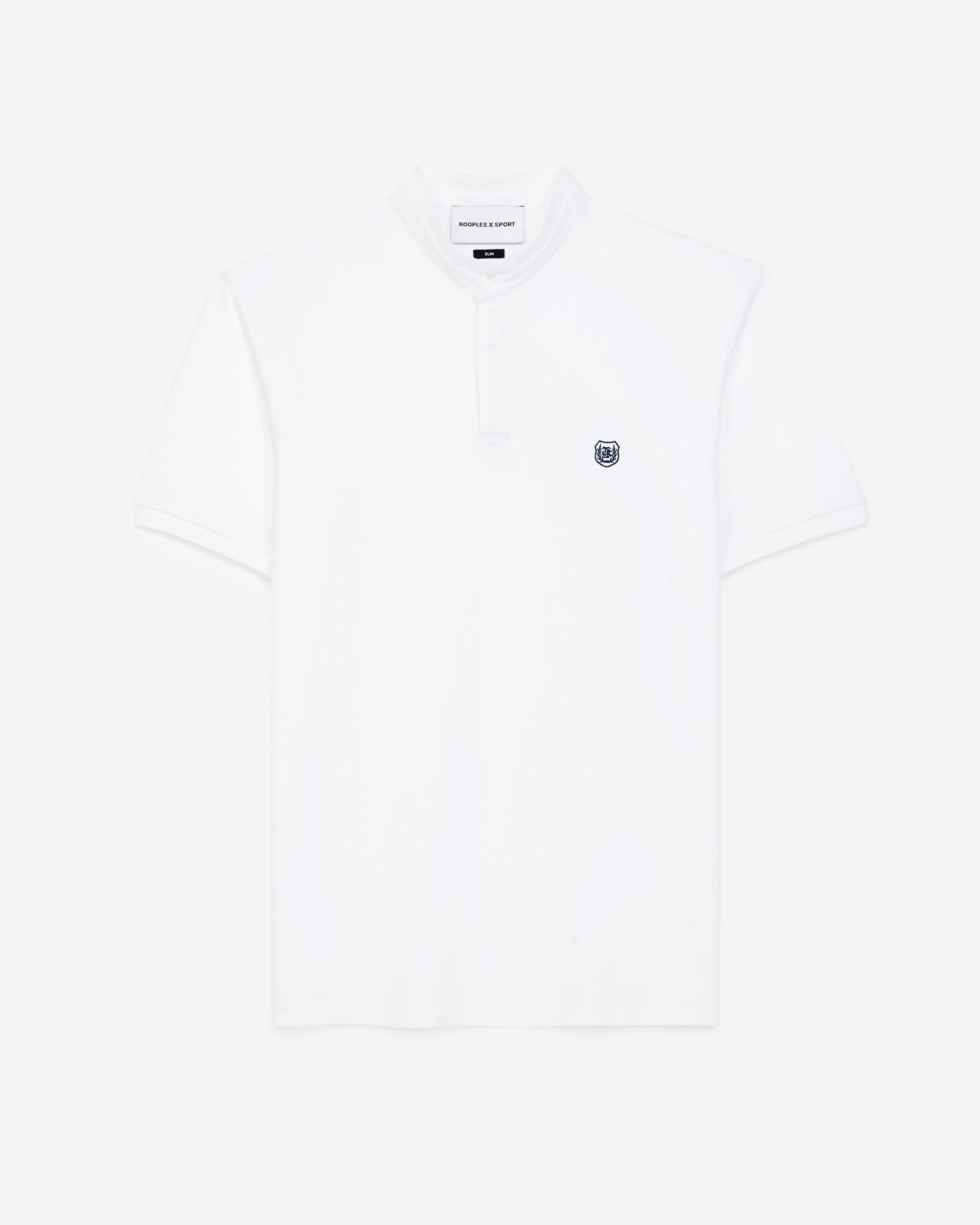 Polo blanc à logo en coton, WHITE / OFFICER NAVY, hi-res image number null