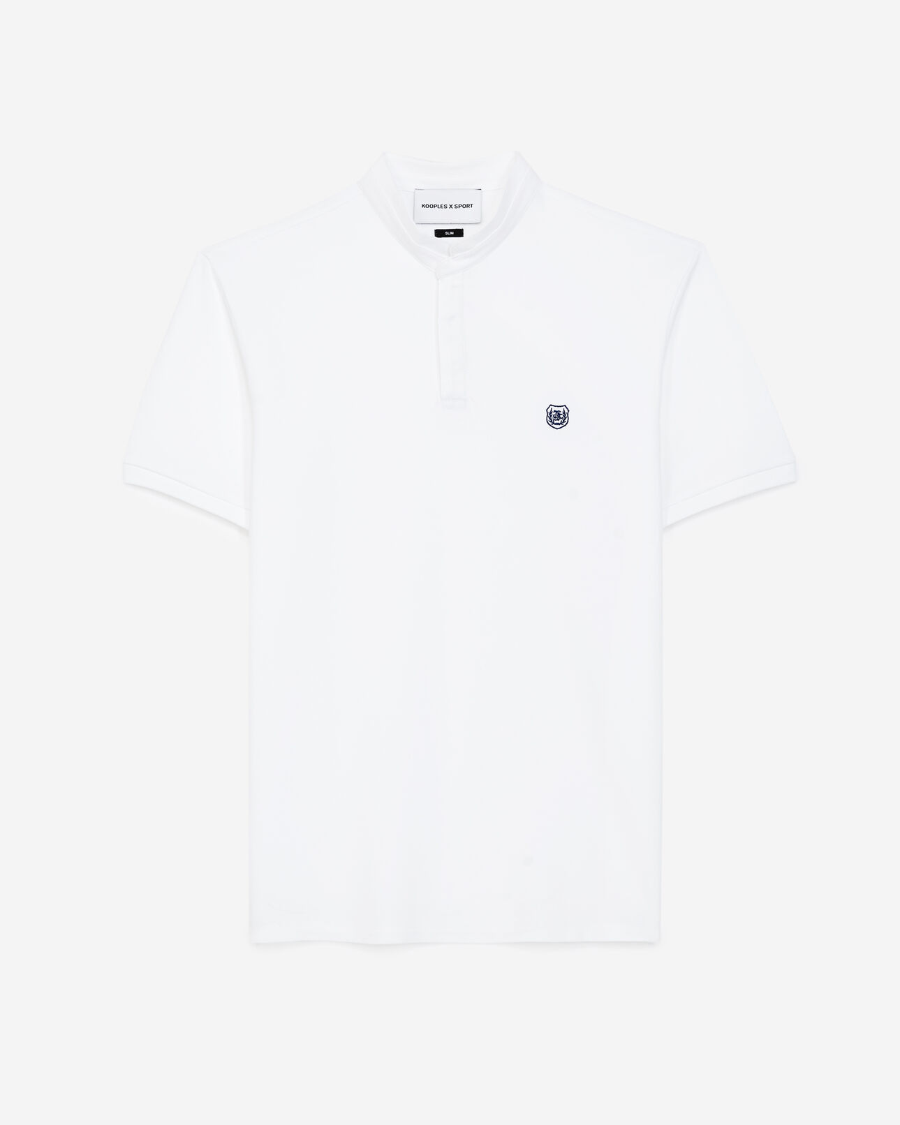 The Kooples HOMME WHITE / OFFICER NAVY polo blanc à logo en coton