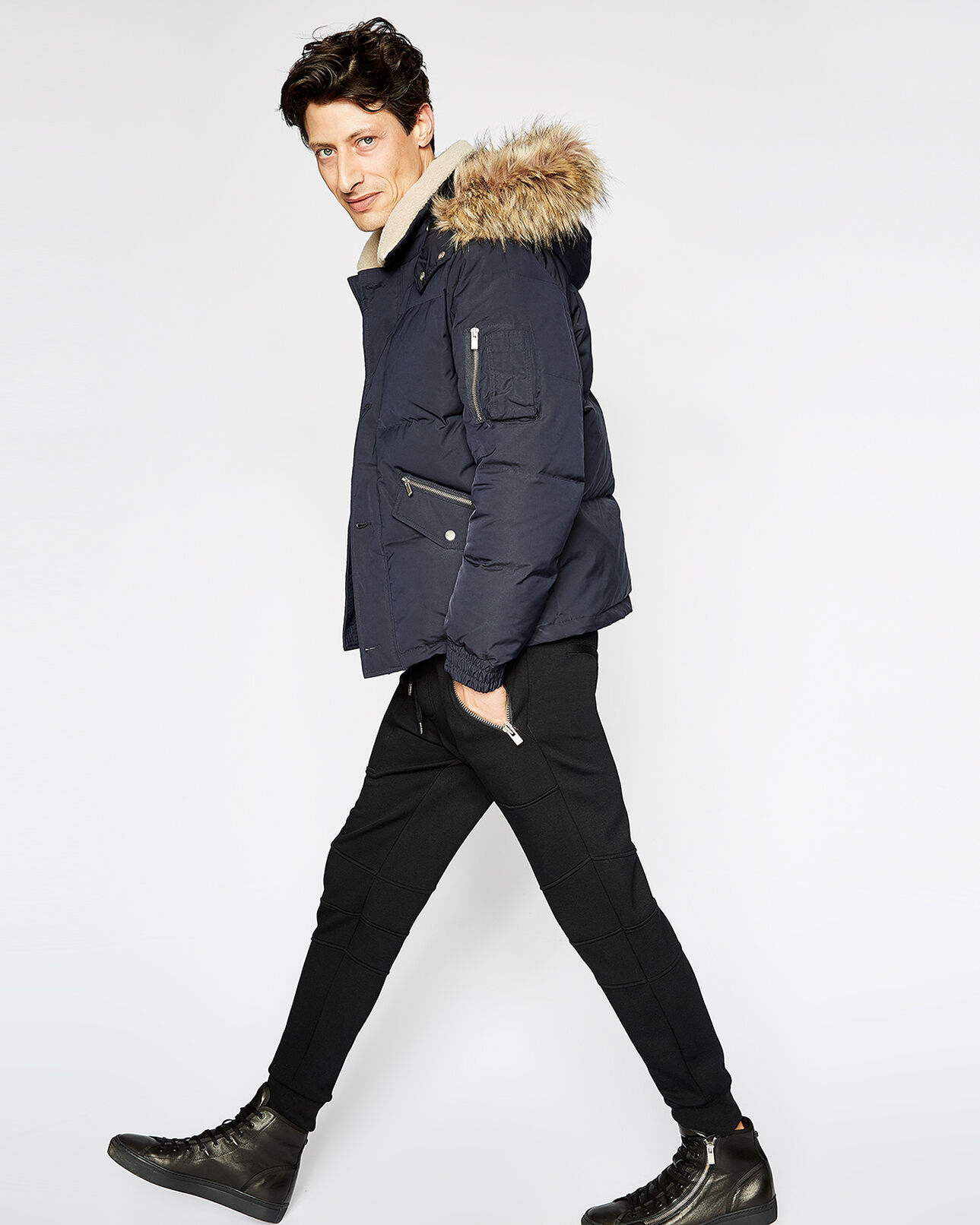 The Kooples MEN NAVY short navy blue down jacket