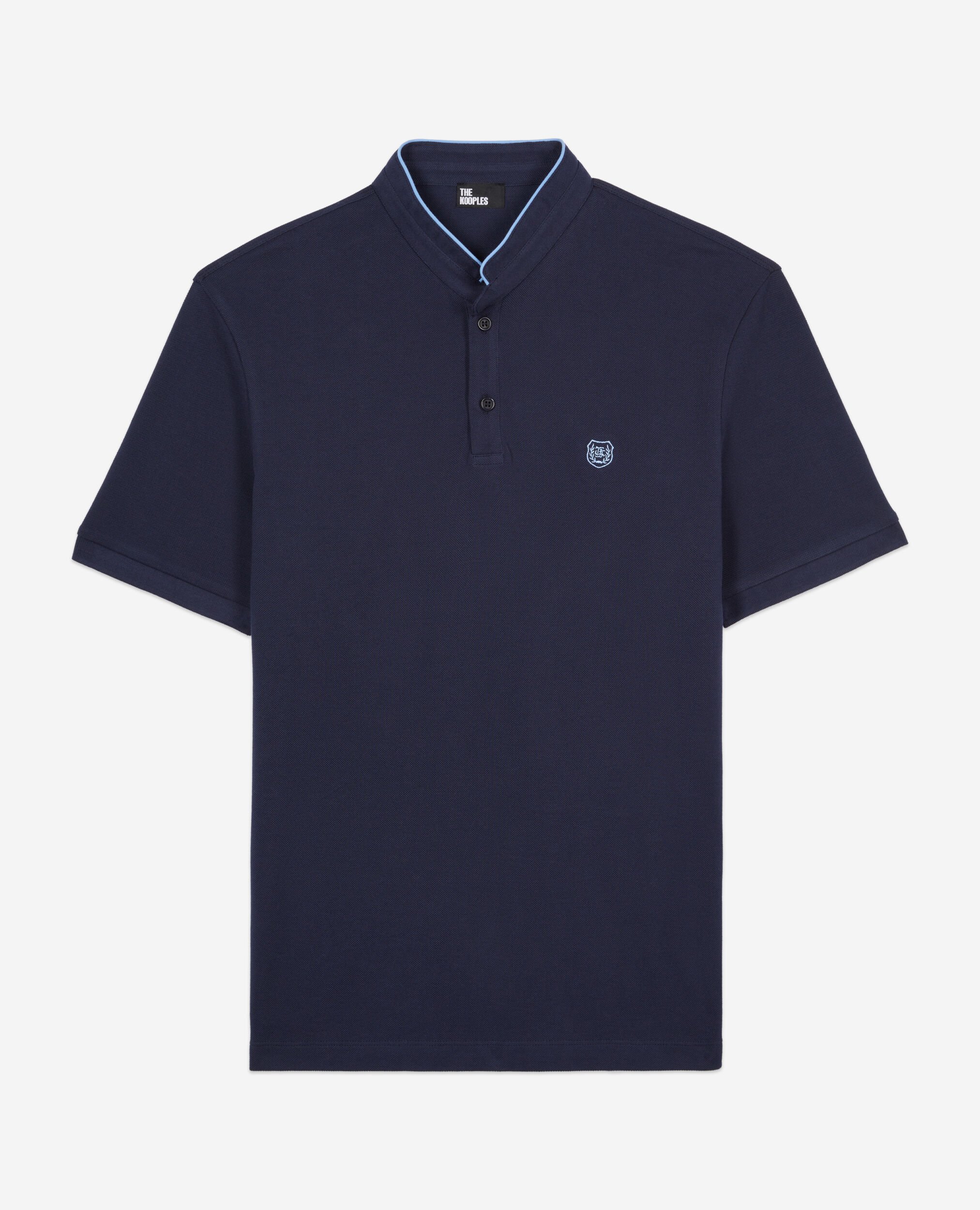 Polo en coton piqué bleu marine, NAVY/ PIPING NAVY, hi-res image number null