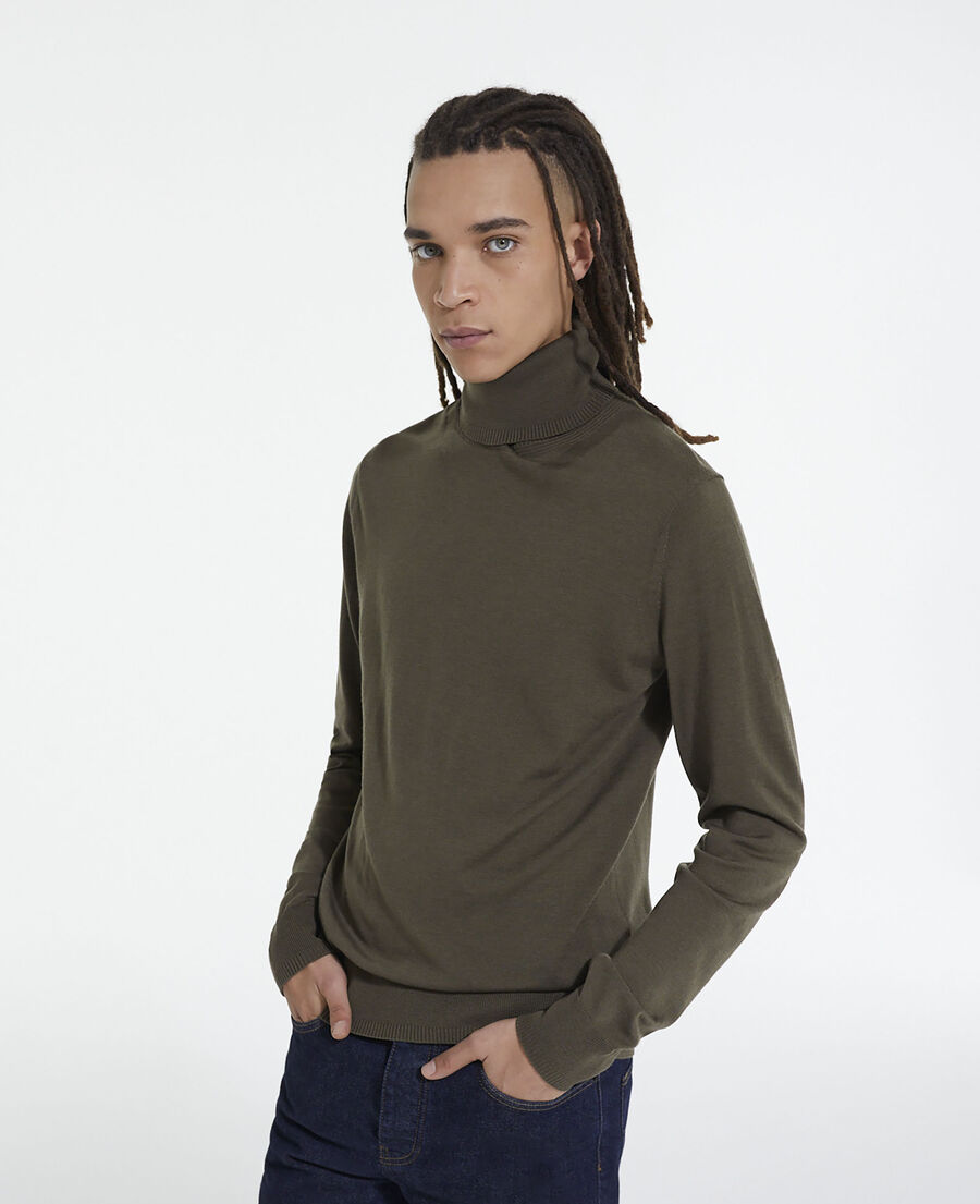 green merino sweater