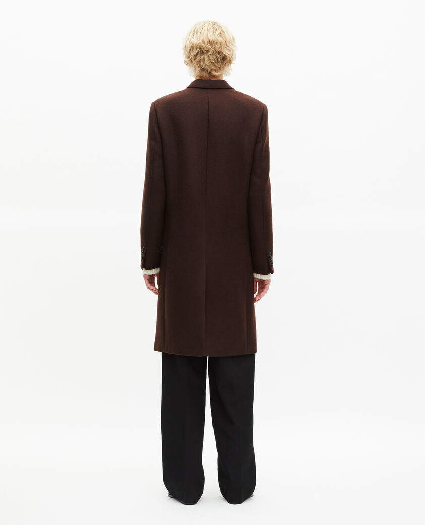 The Kooples HOMME CHOCOLATE manteau long en laine marron