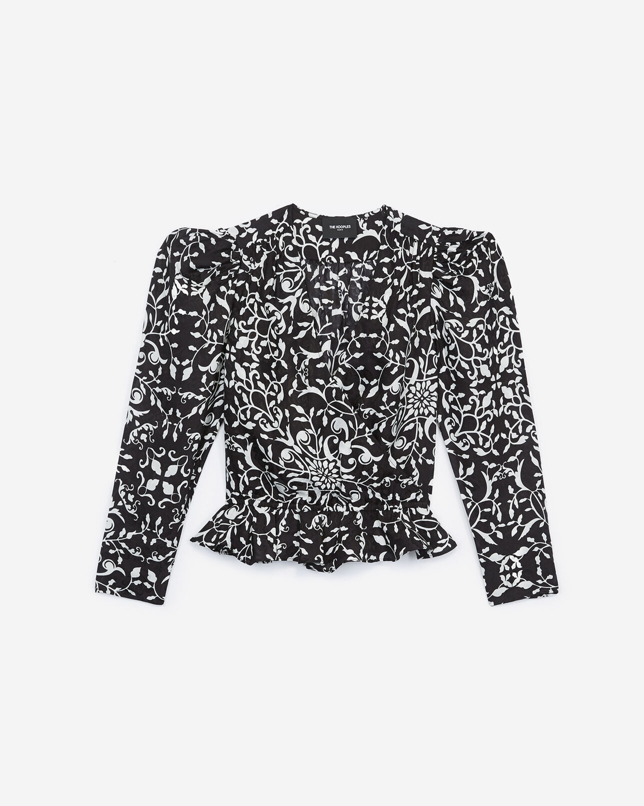 The Kooples FEMME BLACK top noir croisé motifs