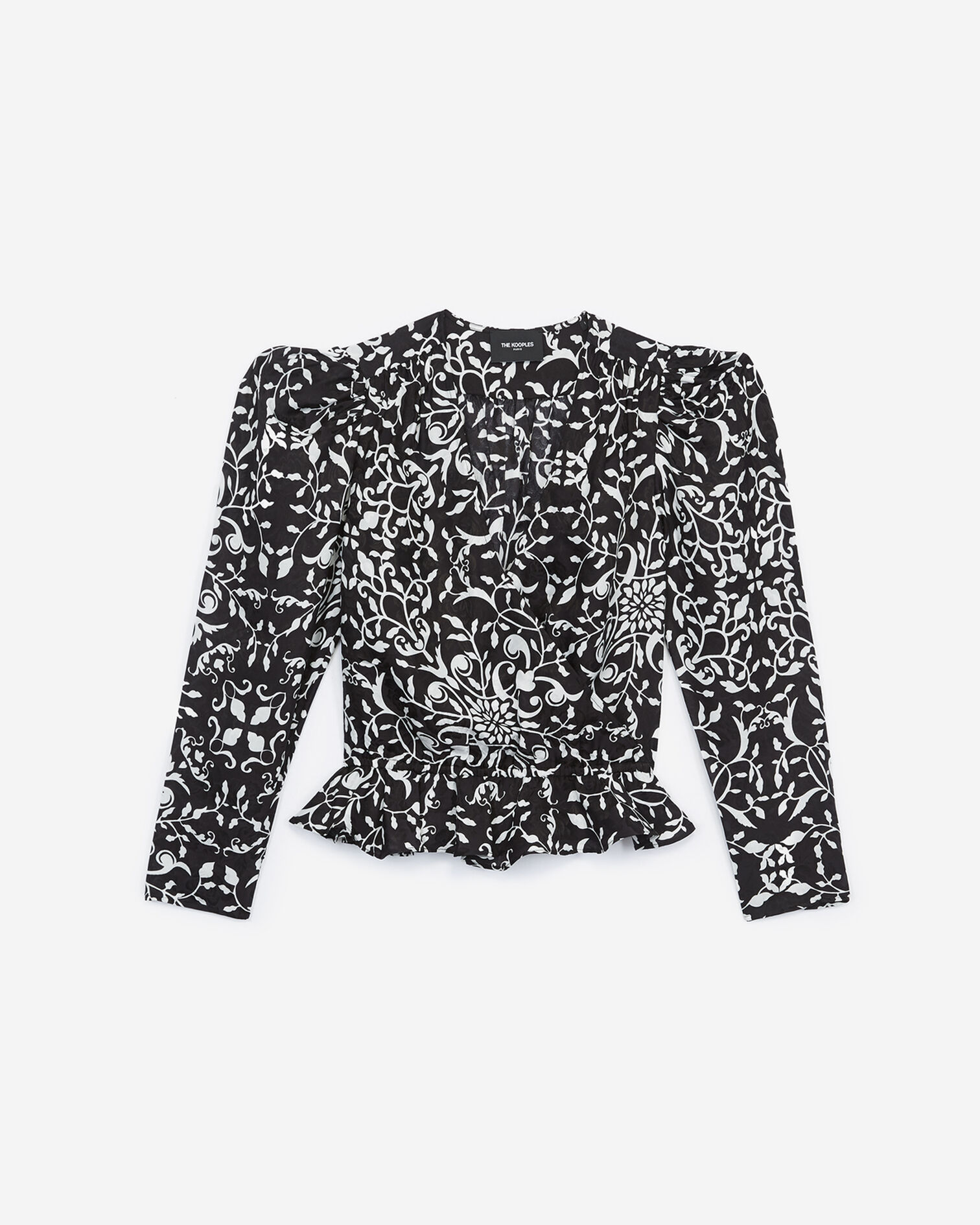 Top noir croisé motifs, BLACK, hi-res image number null