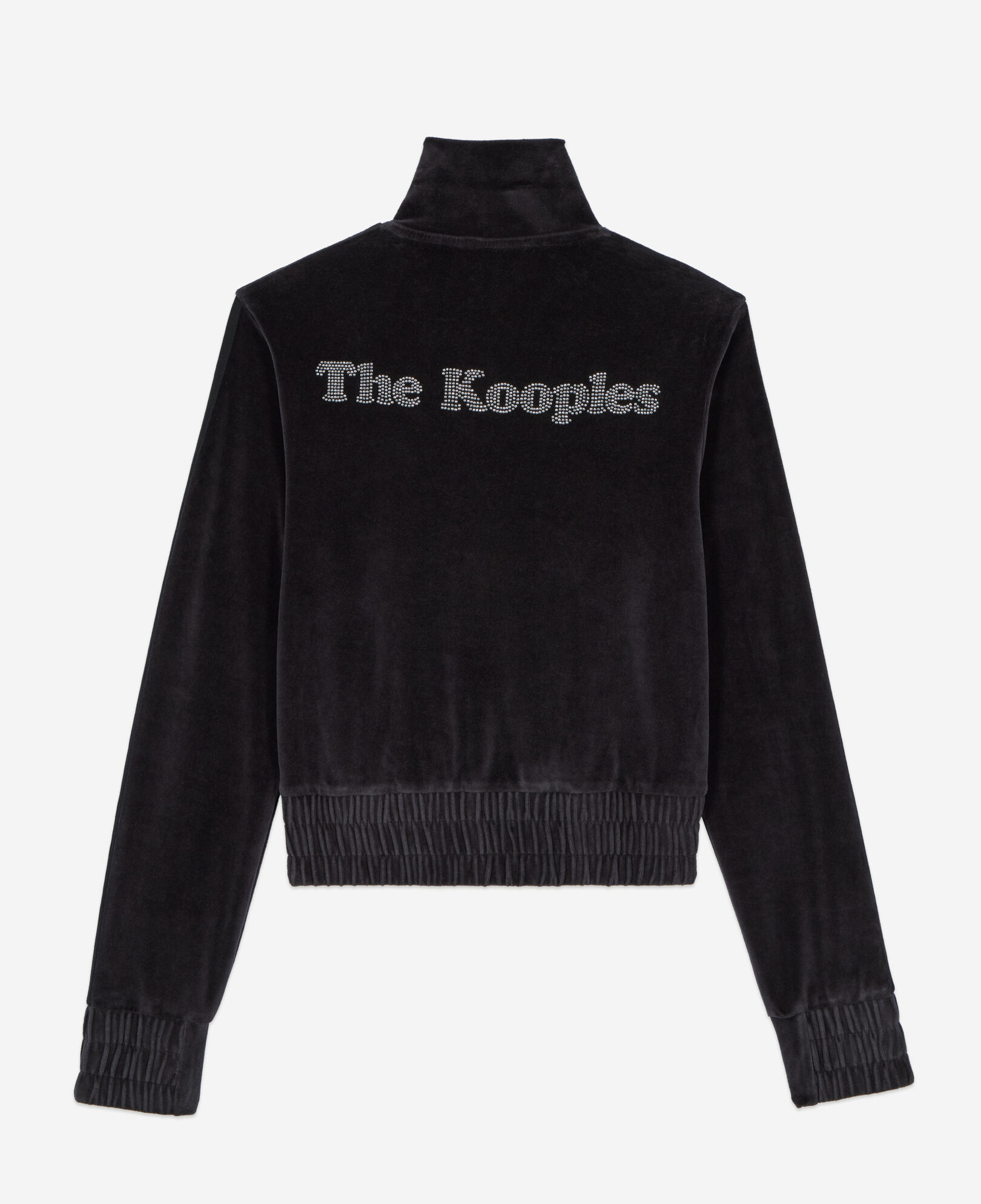 The Kooples FEMME BLACK sweatshirt logo en velours noir